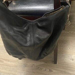 Black Leather Hobo Bag